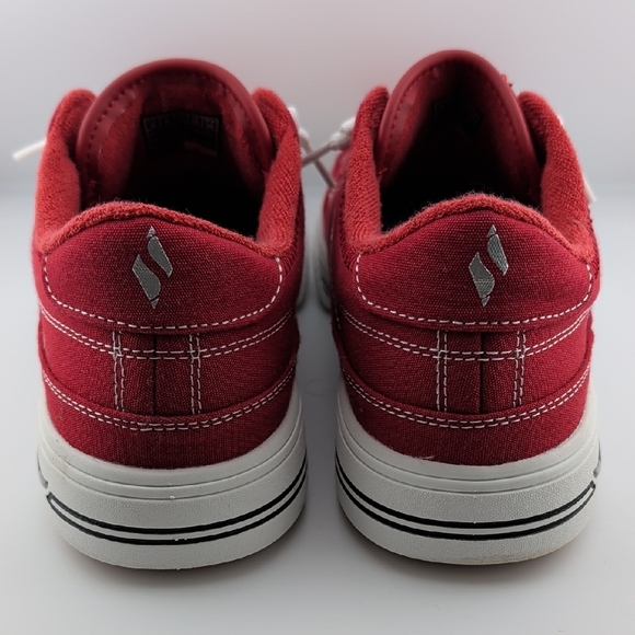 Skechers Red Canvas Low-Top Sneakers with White Accents - Picture 3 of 8